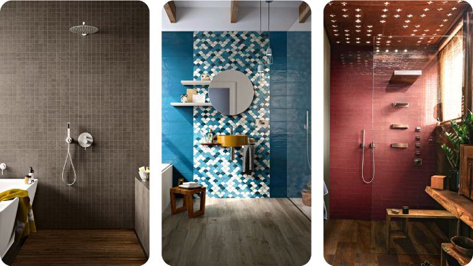 Tri primera akcentnog zida u kupatilu: tekstura, uzorak i boja