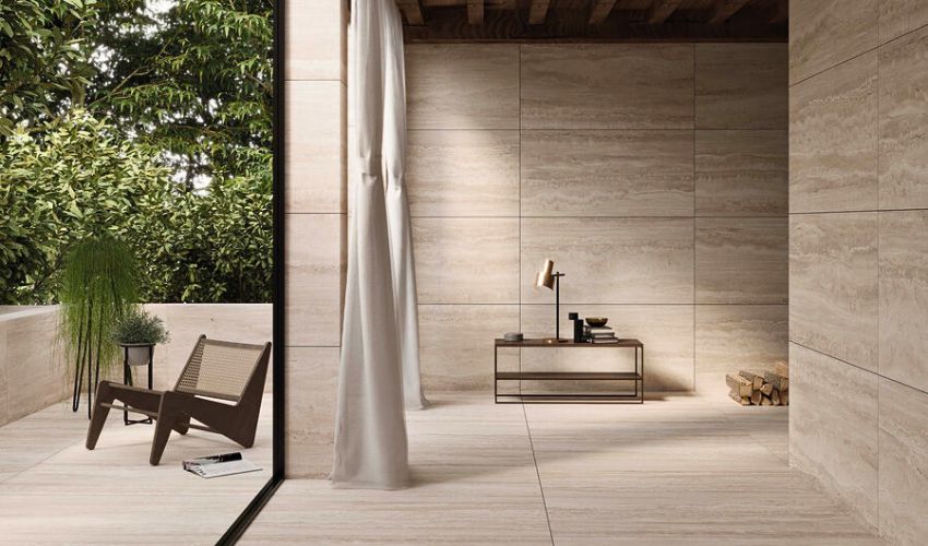 Assos Travertino 60x120 granitne pločice u travertin dezenu – prirodni kamen izgled u modernom enterijeru