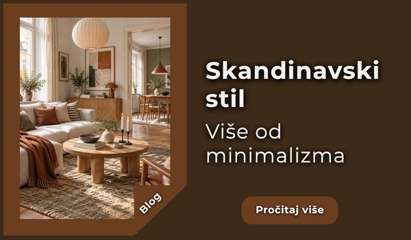 Skandinavski enterijer sa prirodnim materijalima, toplim bojama i jednostavnim formama