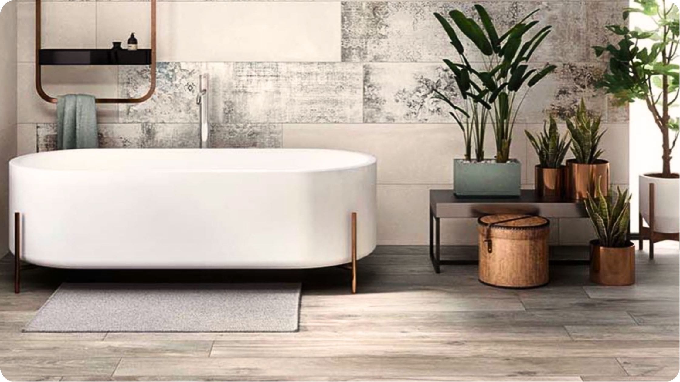 Izbor pločica sa bakarnim detaljima tokom renoviranja kupatila