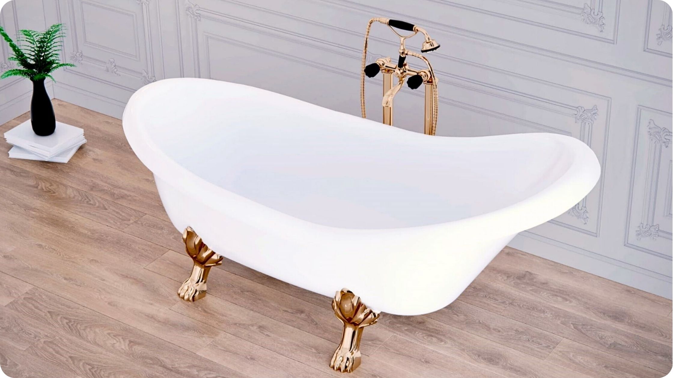 Retro samostojeća kada sa dekorativnim nogarama