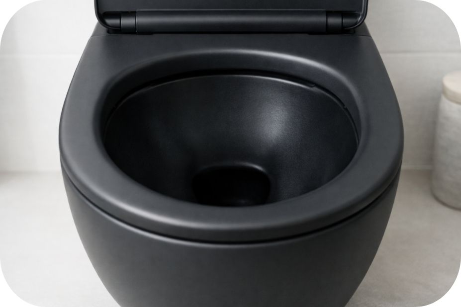 Crna WC šolja sa Rimless tehnologijom i crnom unutrašnjošću