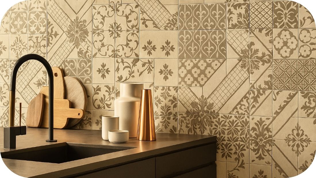 Dekorativne kuhinjske pločice u vintage stilu