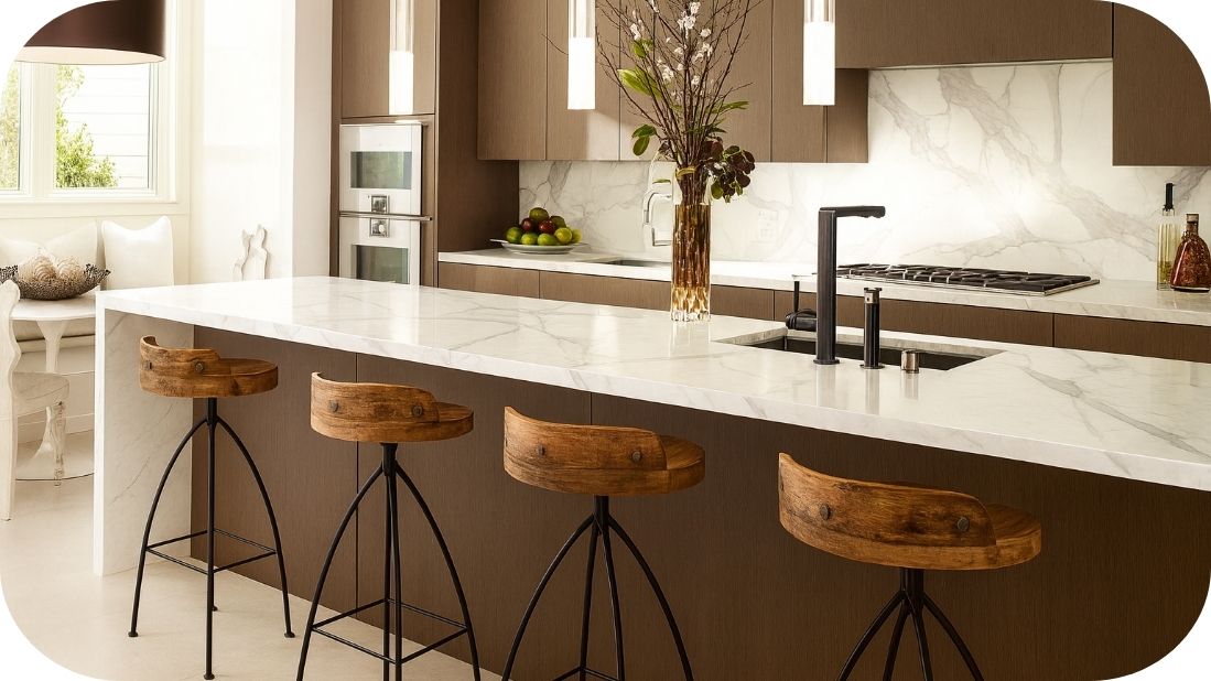 Dezeni cementa i mermera sa zemljanim tonovima