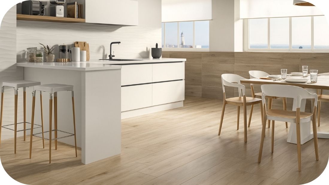 Drveni dezen u modernoj kuhinji