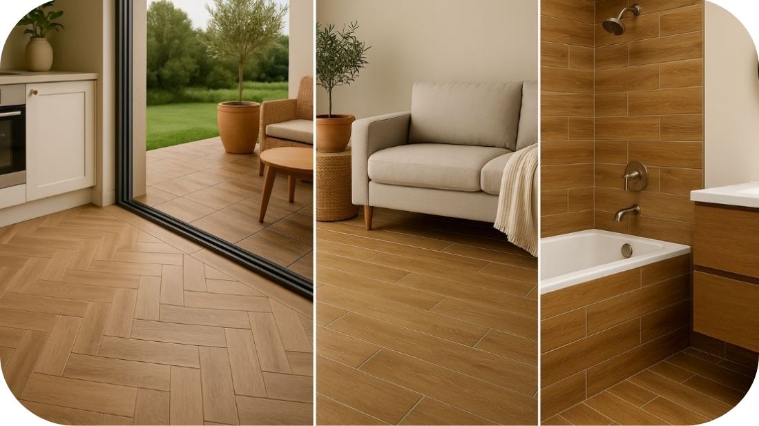 Fug masa za pločice u drvenom dezenu – kuhinja, terasa i kupatilo