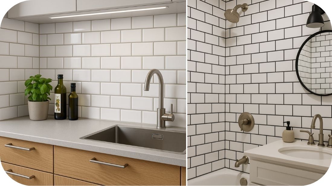 Kontrastne fuge u kuhinji i kupatilu
