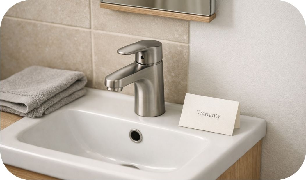 Baterija za lavabo sa garancijom proizvođača u realnom kupatilskom ambijentu