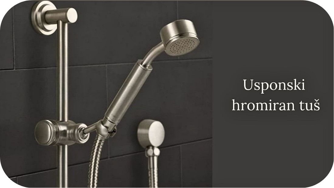 Hromirani usponski tuš set sa ručicom