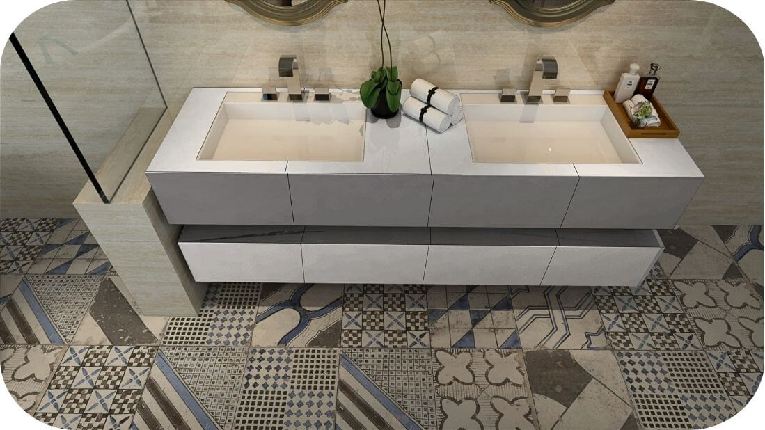 Dekorativne podne pločice kao akcenat u kupatilu