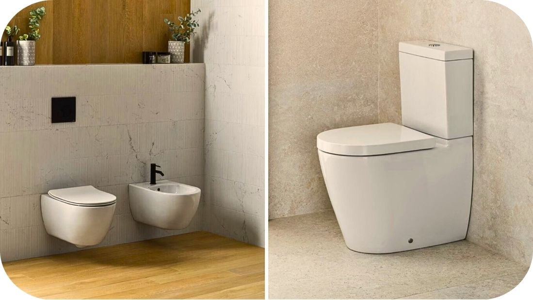 Uporedni prikaz konzolne WC šolje, bidea i monobloka u kupatilu
