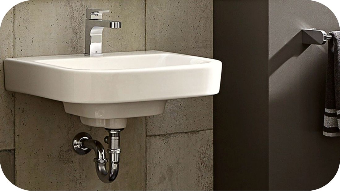 Konzolni zidni lavabo sa vidljivim sifonom