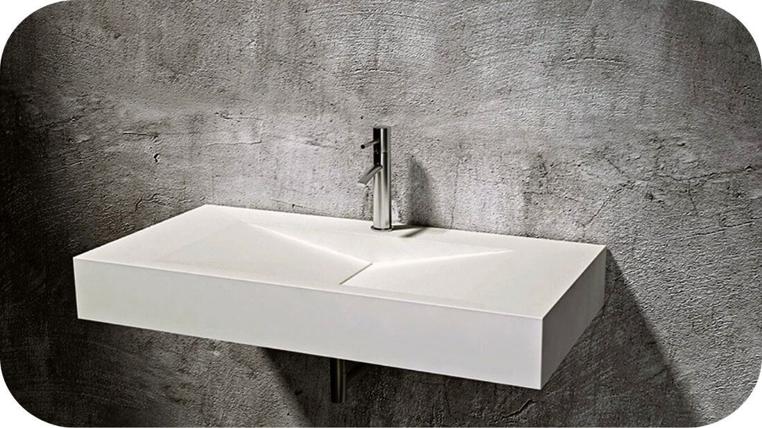 Konzolni umivaonik u minimalističkom enterijeru