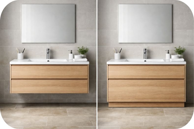 Poređenje konzolnog i podnog ormarića za kupatilo