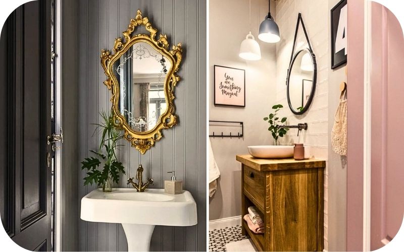 Različiti stilovi ogledala u kupatilu