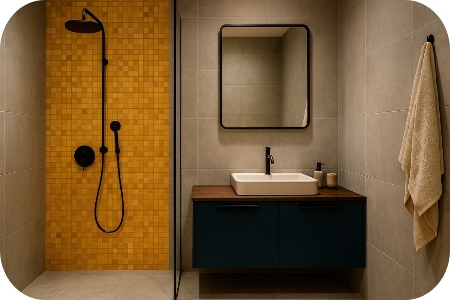 Efektan mozaik kao akcenat u kupatilu