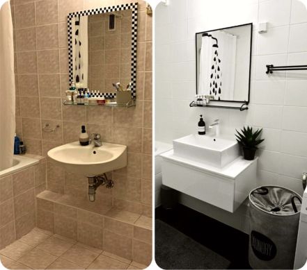 Kupatilo pre i posle farbanja pločica bez skidanja keramike