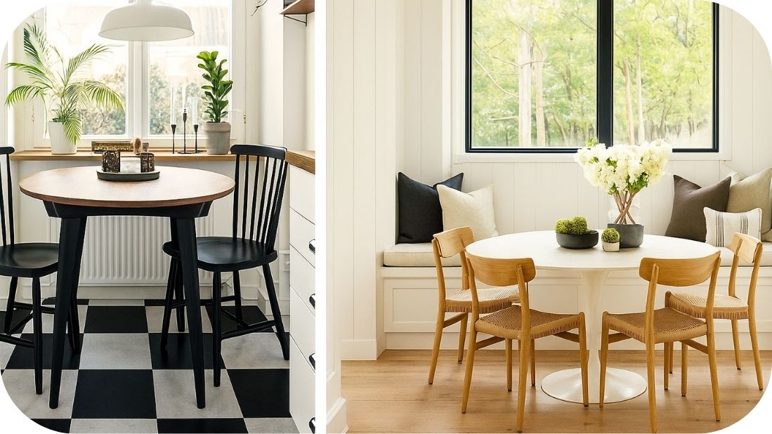 Male trpezarije sa različitim podovima i svetlim tonovima