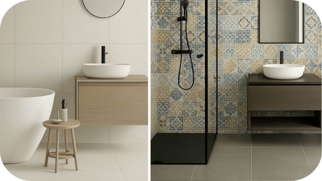 Minimalističke i dekorativne pločice u kupatilu