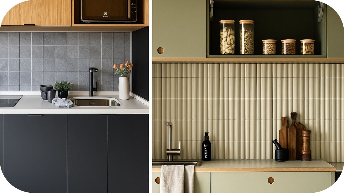 Moderne sive i zelene pločice – spoj jednostavnosti i topline