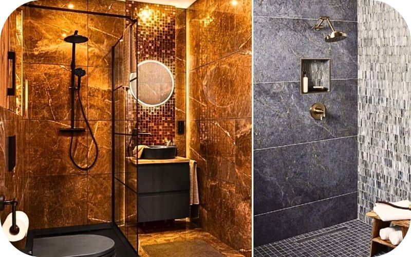 Moderne tuš kabine – luksuzni mermer i elegantne tamne pločice