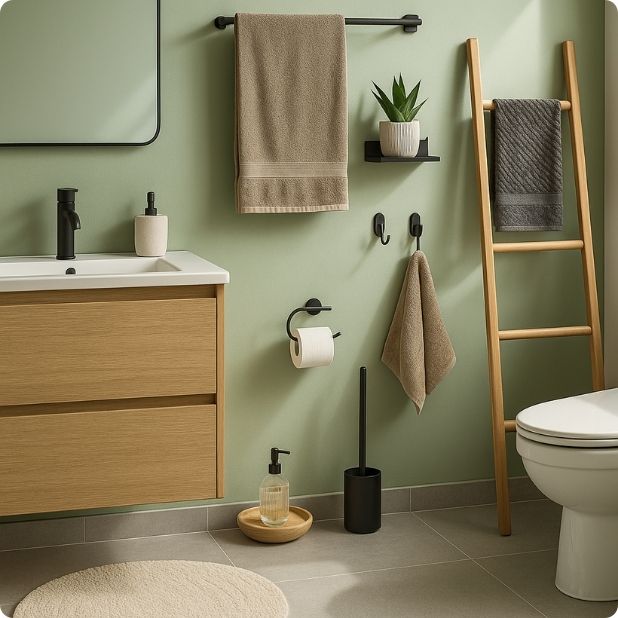 Kupatilo sa organizovanim dodacima