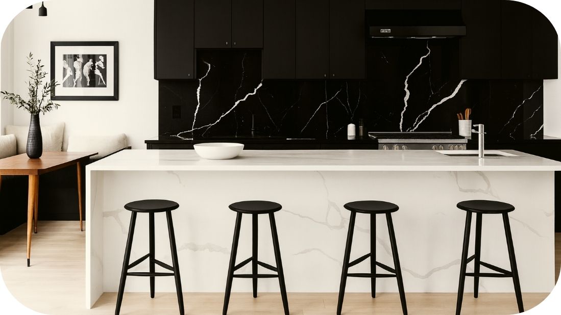 Monohromni kontrasti u modernoj kuhinji