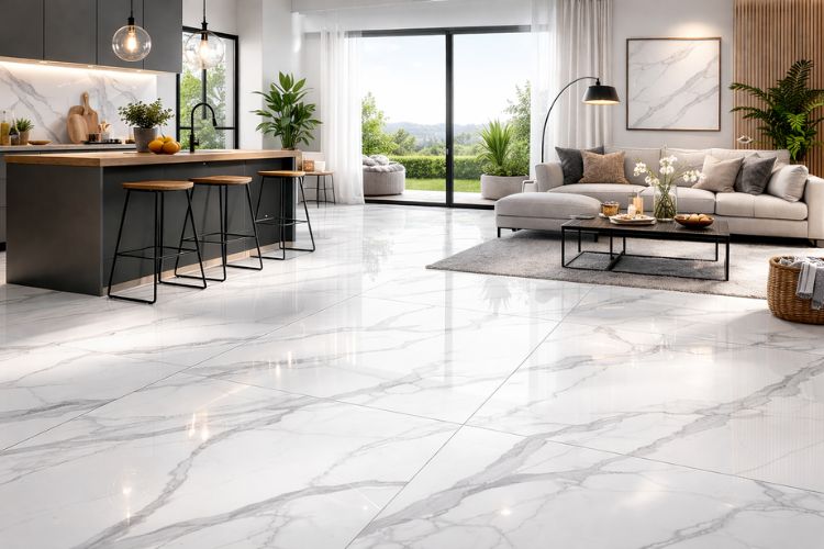 New Kerry White 60x120 granitne pločice u dezenu belog mermera – polirana full lappato površina