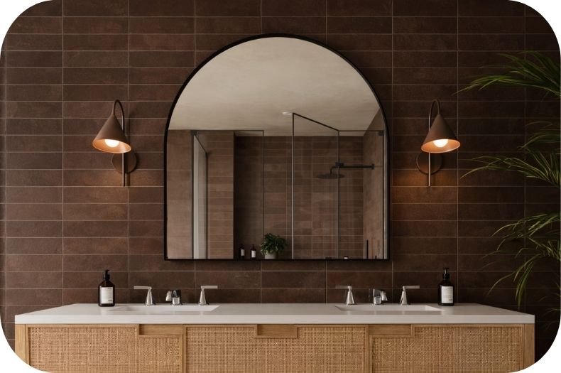 Ogledalo za kupatilo iznad duplog lavaboa