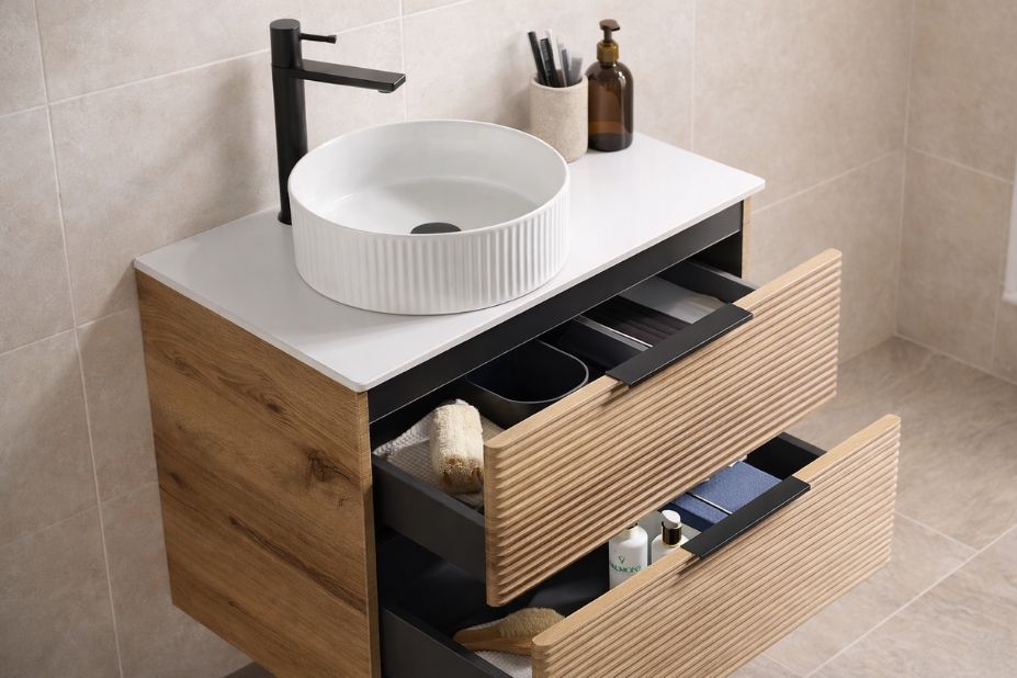 Ormarić Antalya 60 Gold Oak sa fiokama u kupatilu