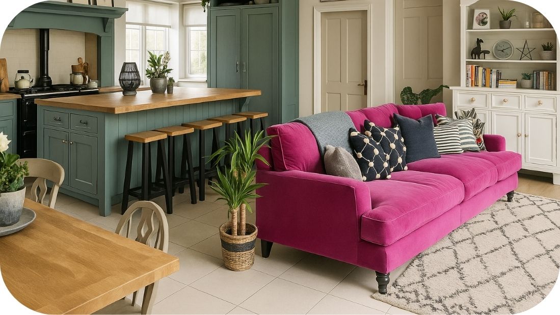 Otvorena kuhinja i dnevna soba – harmonija boja i prirodne svetlosti