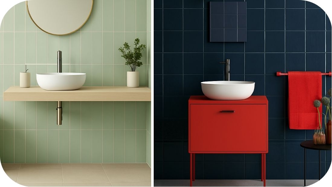 Pastelne i jarke pločice u kupatilu