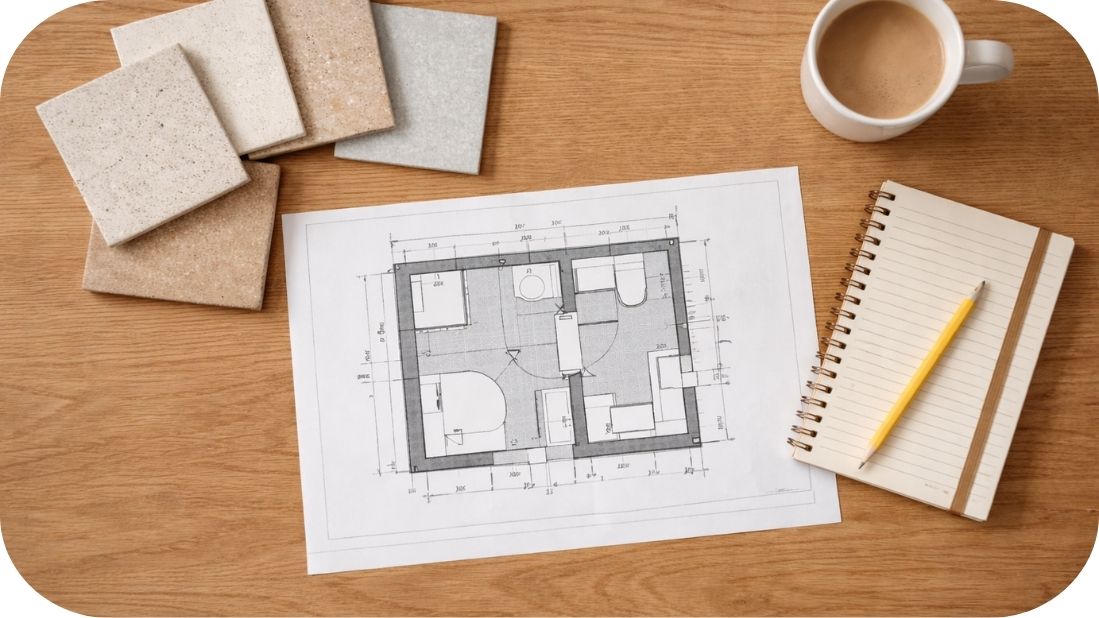 Planiranje budžeta za renoviranje kupatila uz plan i uzorke pločica