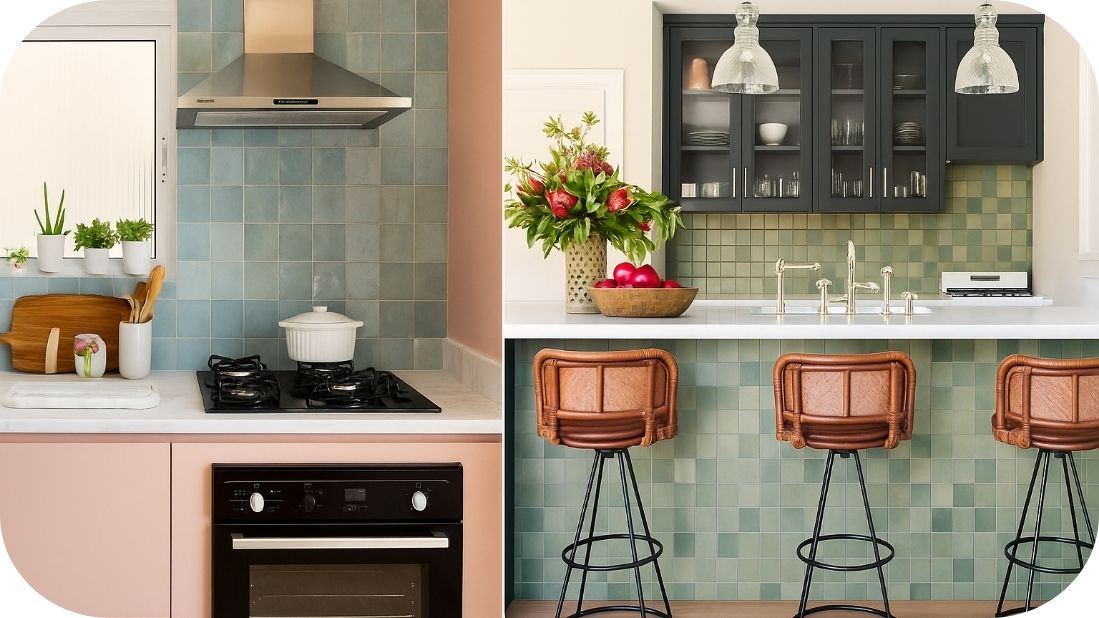 Kombinacija plavih i zelenih pločica – osveženje u enterijeru