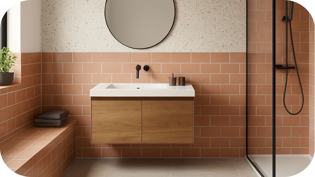 Kombinovanje zidnih i podnih pločica kao izraz stila u kupatilu