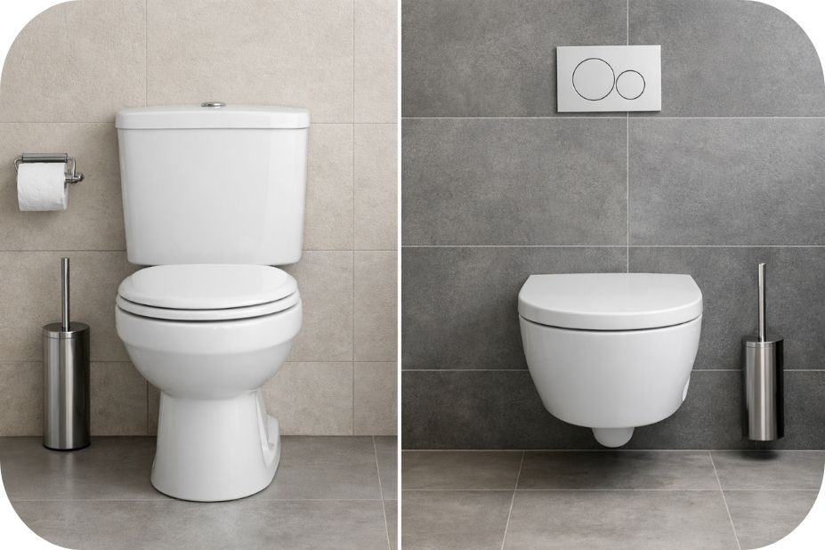 Uporedni prikaz podne i konzolne WC šolje