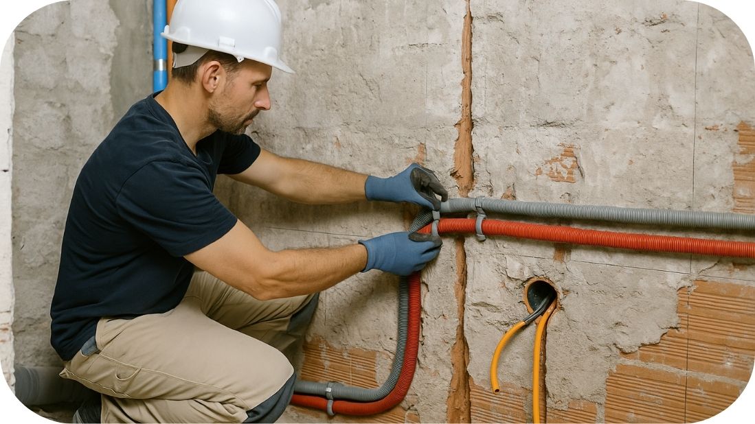 Postavljanje novih cevi i kablova tokom renoviranja kupatila