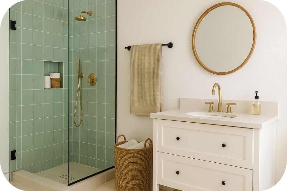 Jasna linija stakla i pravilna proporcija tuš zone u odnosu na zid i pod