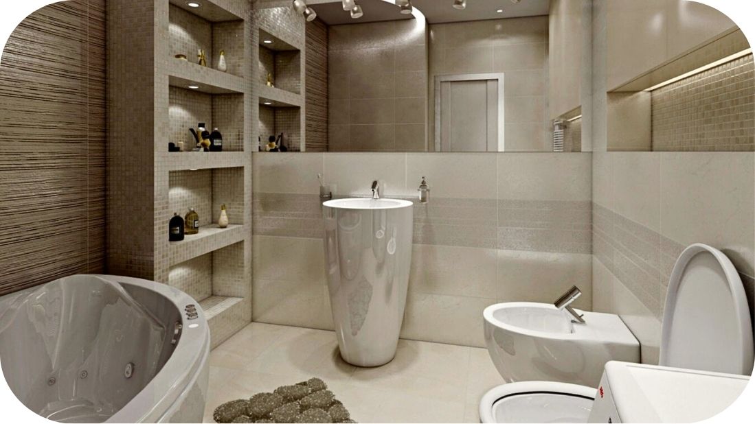 Slobodnostojeći umivaonik u luksuznom kupatilu