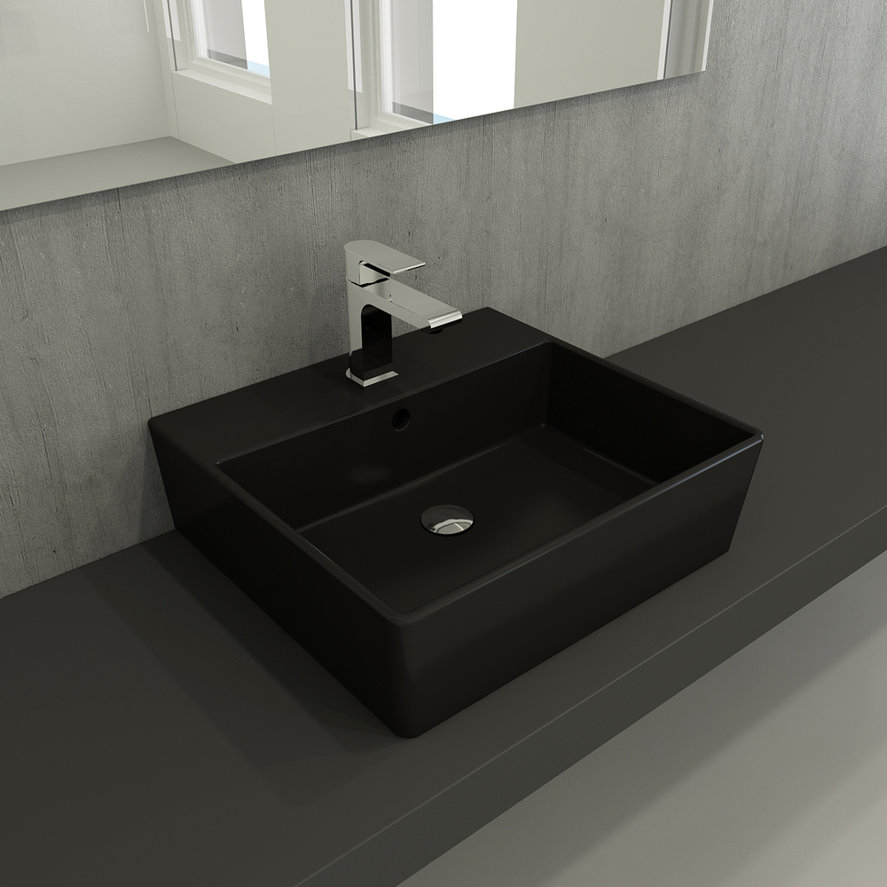 Milano lavabo 50x45cm Mat Crni, Dostupne boje: Mat crni-2