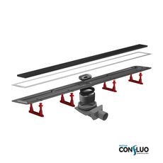 Tuš kanalica Confluo Premium Line 65cm crno staklo-2