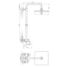 Tuš baterija sa kvadratnim usponskim tušem Stolz White, Modeli: Tuš baterija sa kvadratnim usp. tušem-2