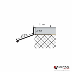 Lajsna balkonska okapnica AO-10 3m/10mm srebro-mat, Dostupne boje: Srebro-mat, Debljina: 10, Dužina: 300-2