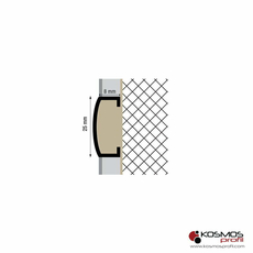 Lajsna bordura B-25K 2,7m/8mm srebro-sjaj-2