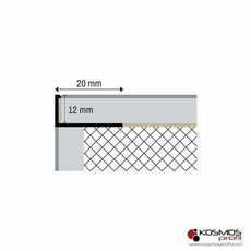 Lajsna L-profil PTANEL-12 2,7m/12mm srebro-mat, Dostupne boje: Srebro-mat, Debljina: 12, Dužina: 270-2