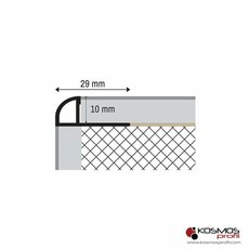 Lajsna ugaona PJEAL-10 2,7m/10mm srebro-mat-2