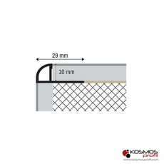 Lajsna ugaona PJE-10 2,7m/10mm crna, Dostupne boje: Crna, Debljina: 10, Dužina: 270-2