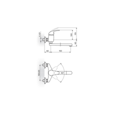 Zidna baterija za lavabo L=150mm King, Modeli: Za lavabo (L=150)-2