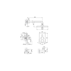 Ugradna tuš baterija Quadro, Modeli: Ugradna baterija-2