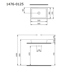Sottile Slim Line lavabo 55x37cm mat crni, Dostupne boje: Mat crni-2